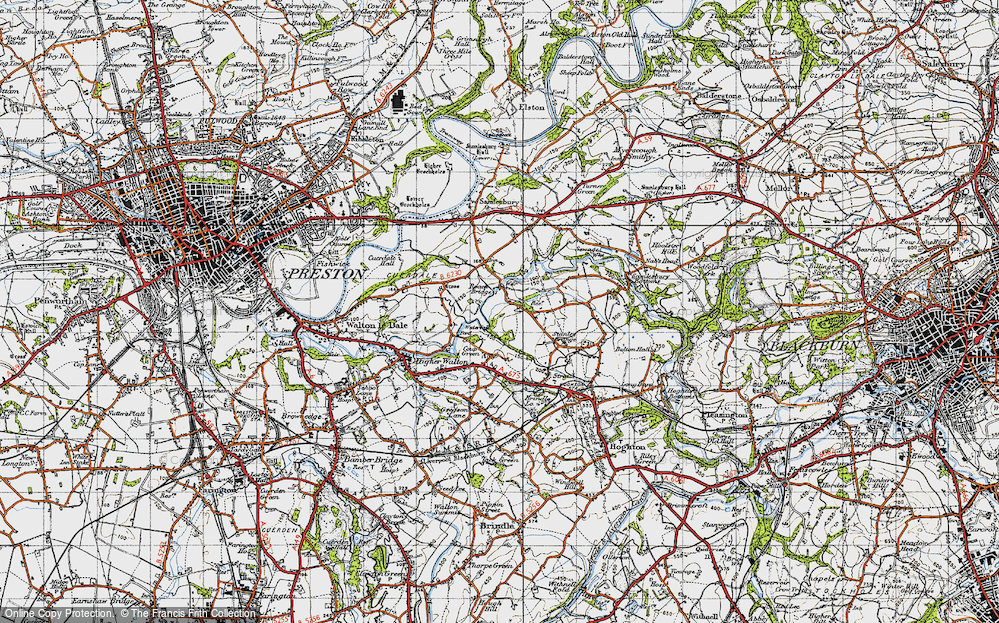 Old Map of Roach Bridge, 1947 in 1947