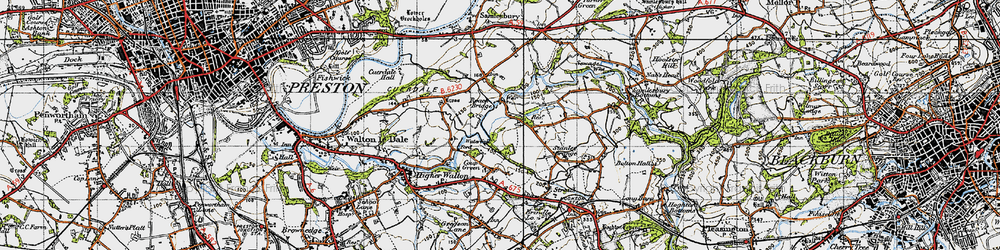 Old map of Roach Bridge in 1947