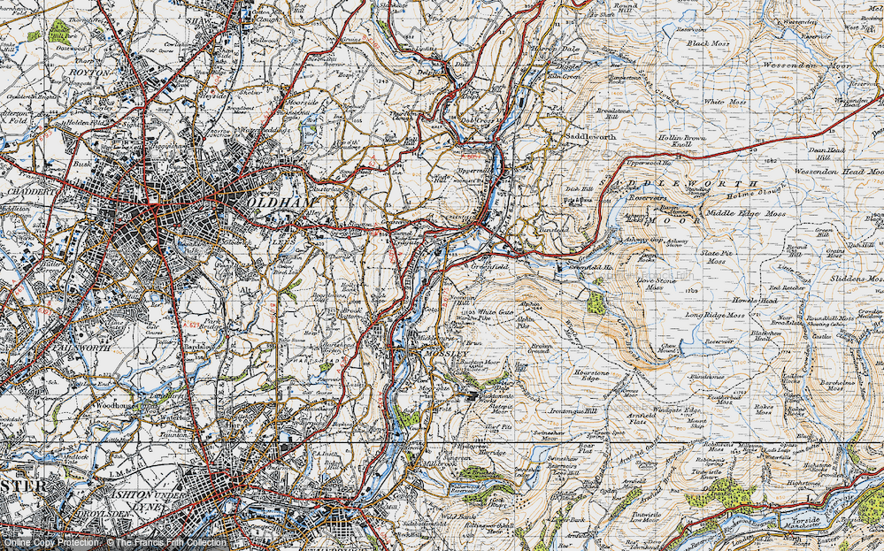 Old Map of Roaches, 1947 in 1947