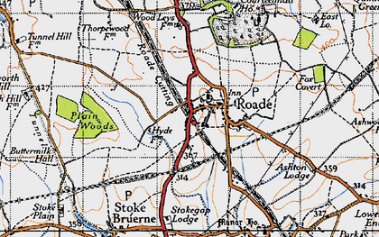 Old map of Roade in 1946