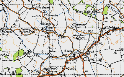 Old map of Roast Green in 1946