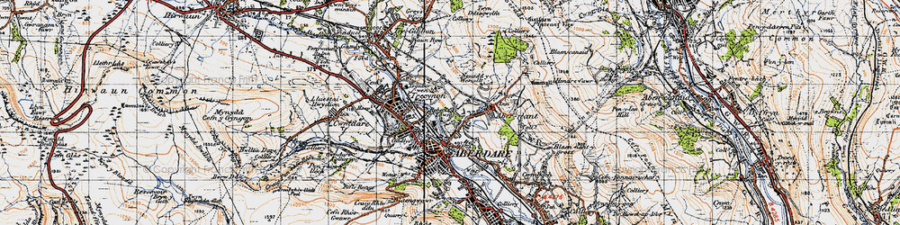 Old map of Abernant in 1947