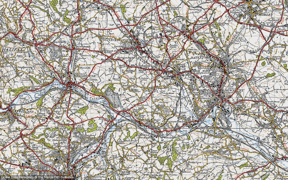 Old Map of Roberttown, 1947 in 1947