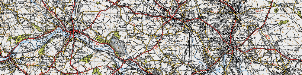 Old map of Roberttown in 1947