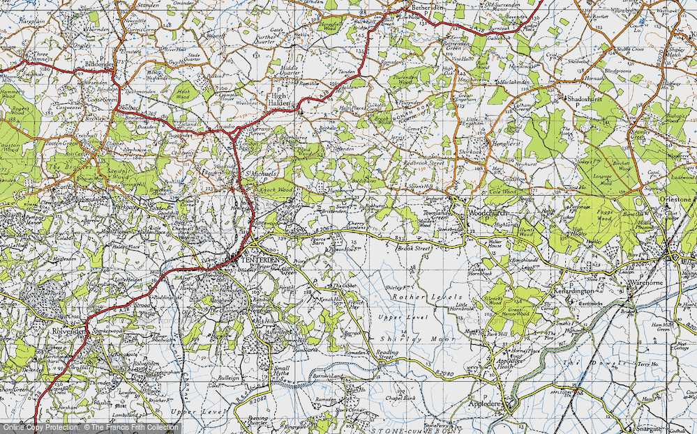 Old Map of Historic Map covering Boldshaves in 1940