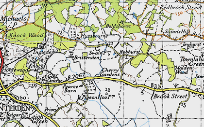 Old map of Robhurst in 1940