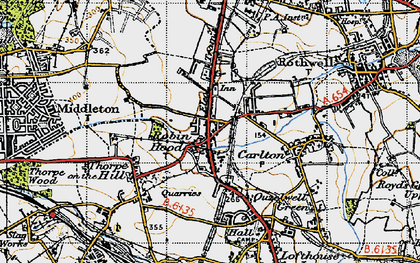 Old map of Robin Hood in 1947