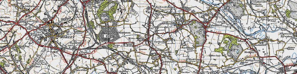 Old map of Robin Hood in 1947