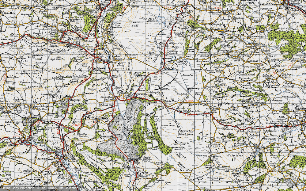 Old Map of Robin Hood, 1947 in 1947