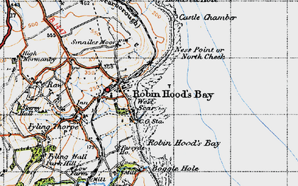 Old map of Robin Hood's Bay in 1947