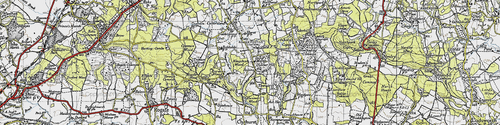 Old map of Borden Wood in 1945