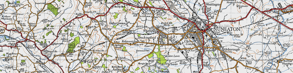 Old map of Robinson's End in 1946