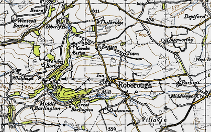 Old map of Roborough in 1946