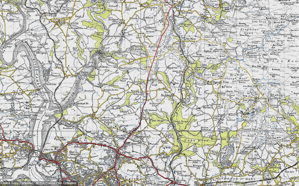 Old Map of Historic Map covering Leigh in 1946