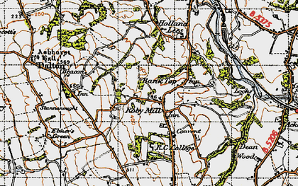 Old map of Roby Mill in 1947