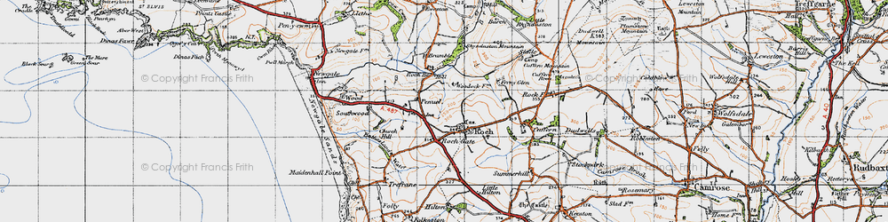 Old map of Woodhawk in 1946