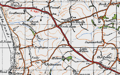 Old map of Bathesland Water in 1946
