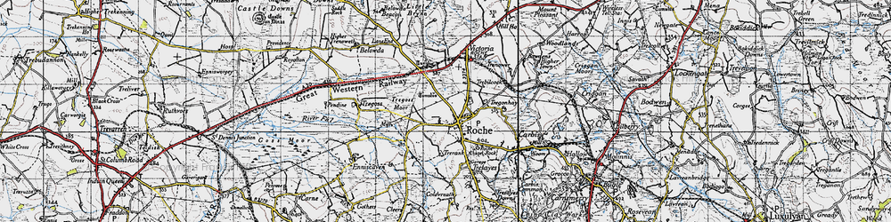 Old map of Roche in 1946