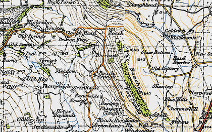Old map of Gradbach in 1947