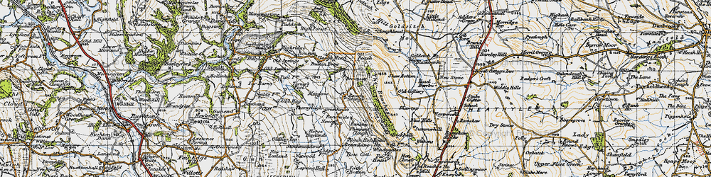 Old map of Gradbach in 1947
