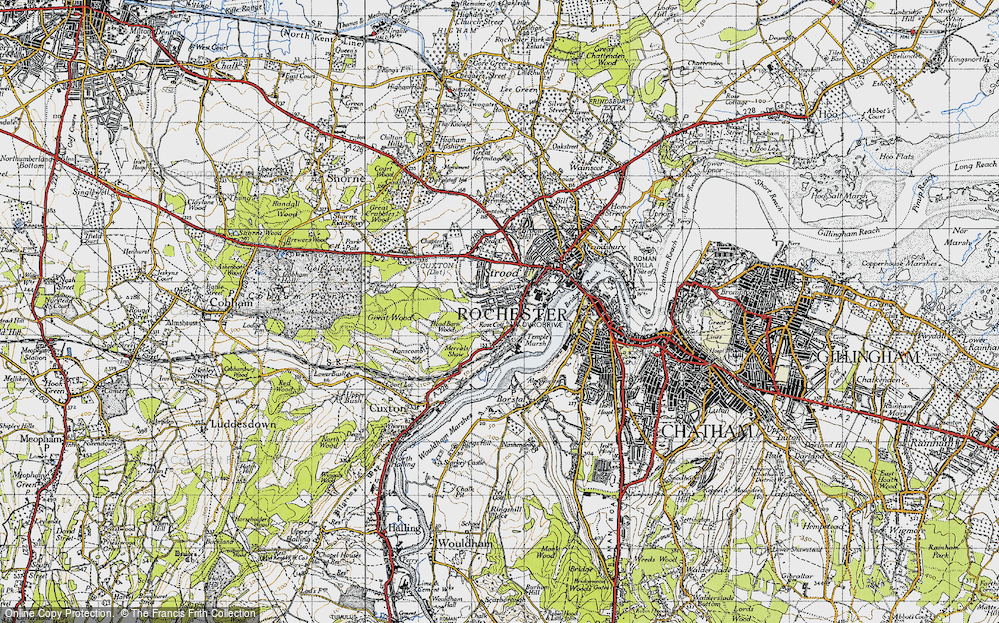 Old Map of Rochester, 1946 in 1946