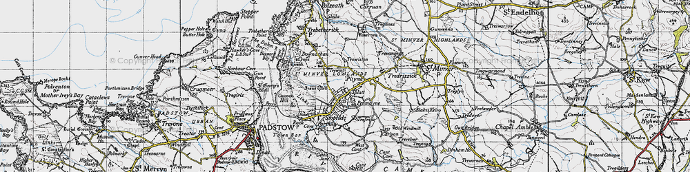 Old map of Rock in 1946