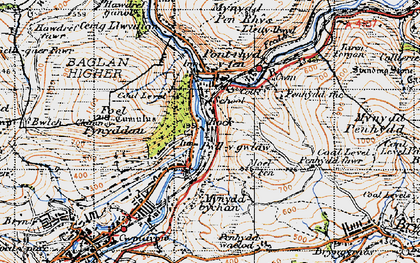 Old map of Rock in 1947