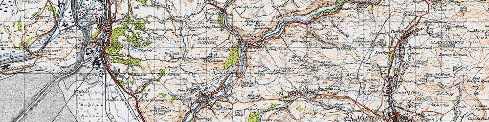 Old map of Rock in 1947