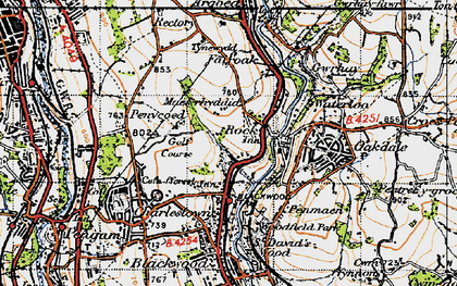 Old map of Rock in 1947