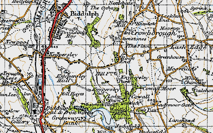 Old map of Rock End in 1947