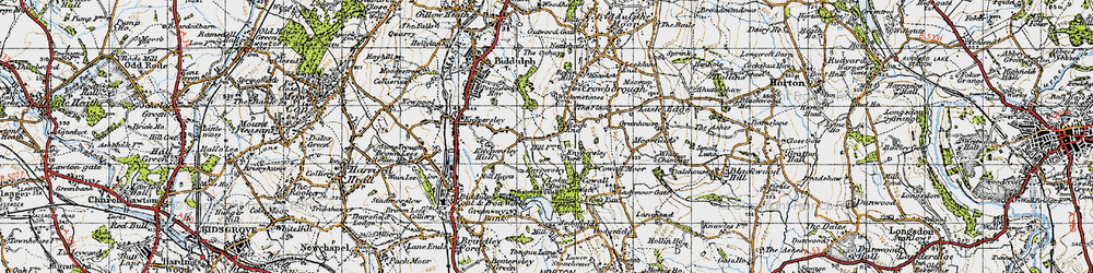 Old map of Rock End in 1947