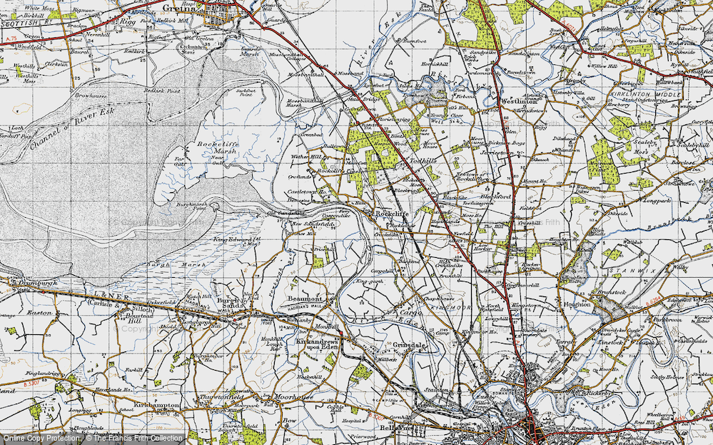 Old Map of Historic Map covering Heathlands in 1947