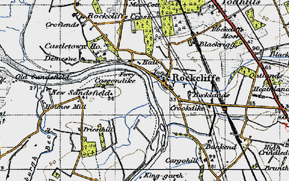 Old map of Rockcliffe in 1947