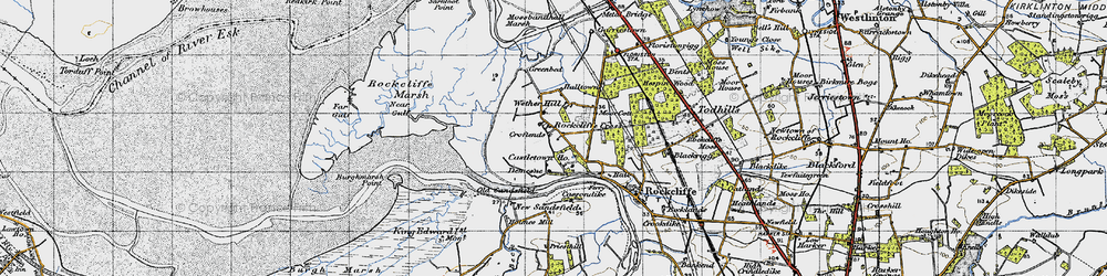 Old map of Rockcliffe Cross in 1947