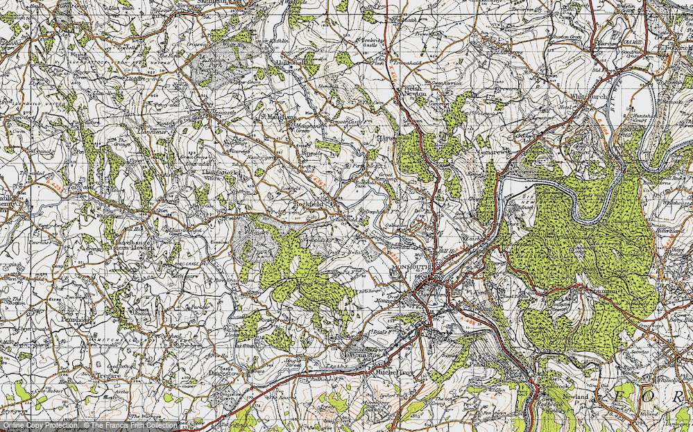 Old Map of Historic Map covering Osbaston in 1947