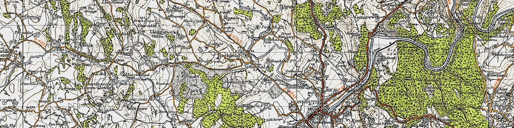 Old map of Rockfield in 1947