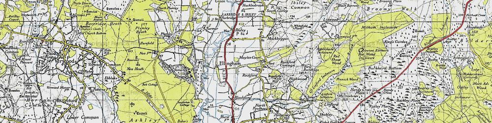 Old map of Rockford in 1940