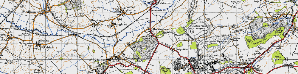 Old map of Rockingham in 1946