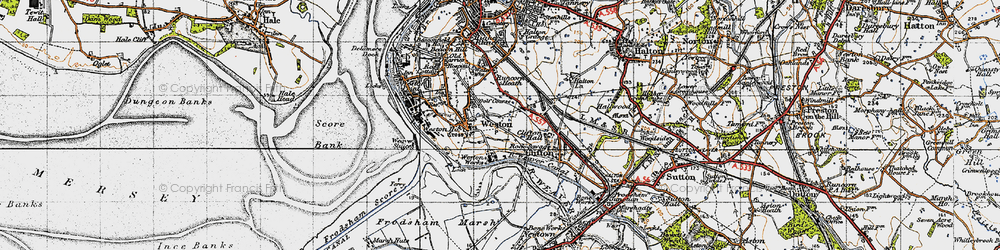 Old map of Rocksavage in 1947