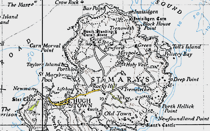 Old map of Rocky Hill in 1946