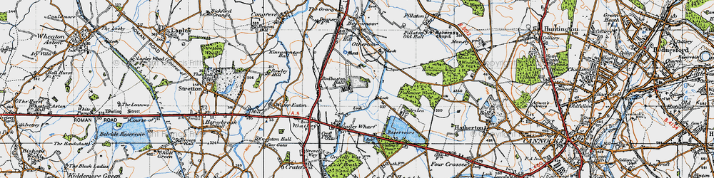 Old map of Rodbaston in 1946