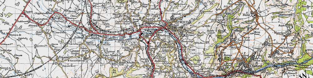 Old map of Rodborough in 1946