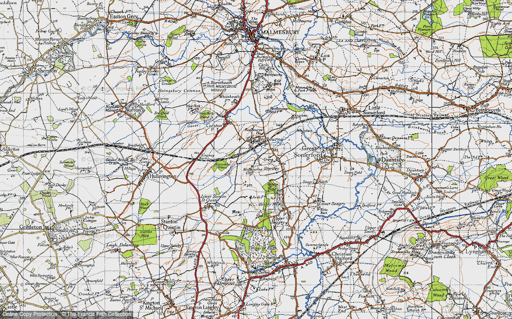 Old Map of Historic Map covering Bincombe Wood in 1947