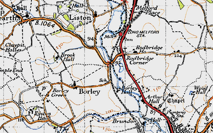 Old map of Rodbridge Corner in 1946