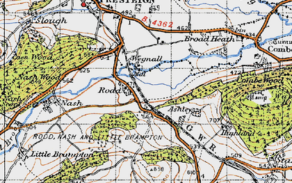 Old map of Ashley in 1947