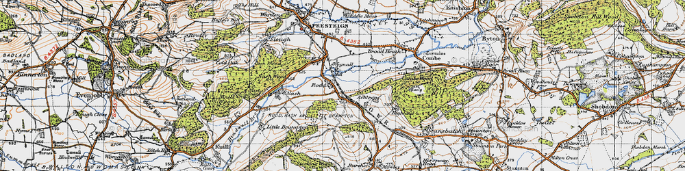 Old map of Rodd in 1947