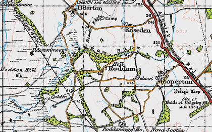 Old map of Roddam in 1947