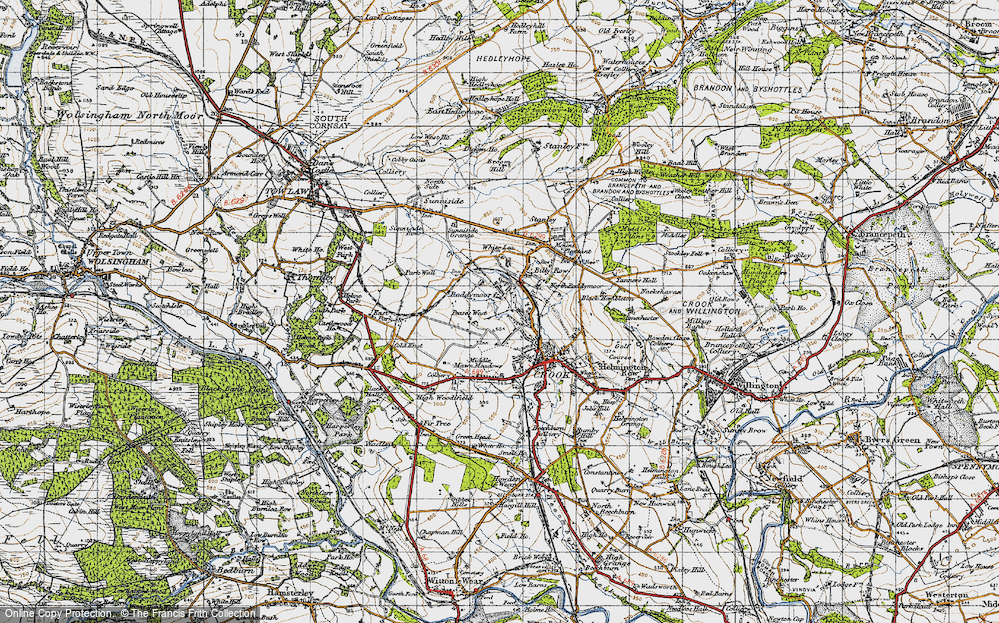 Old Map of Roddymoor, 1947 in 1947