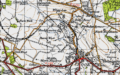 Old map of Roddymoor in 1947