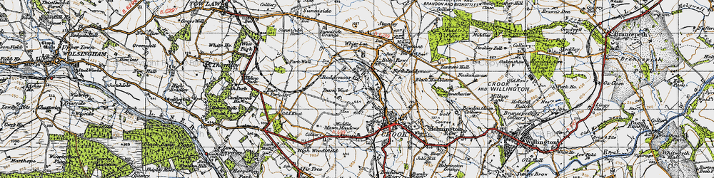 Old map of Roddymoor in 1947